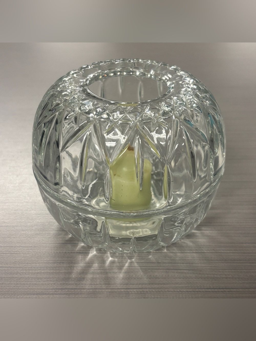 vintage Homco crystal glass fairy lamp (candle holder) manufactured by the India